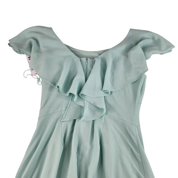 London Times Dress Womens 10 Mint Green Sea Foam Ruffle Butterfly Fit Flare - Picture 8 of 16